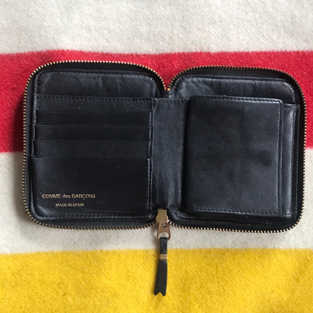Comme des garçons leather zip-around wallet